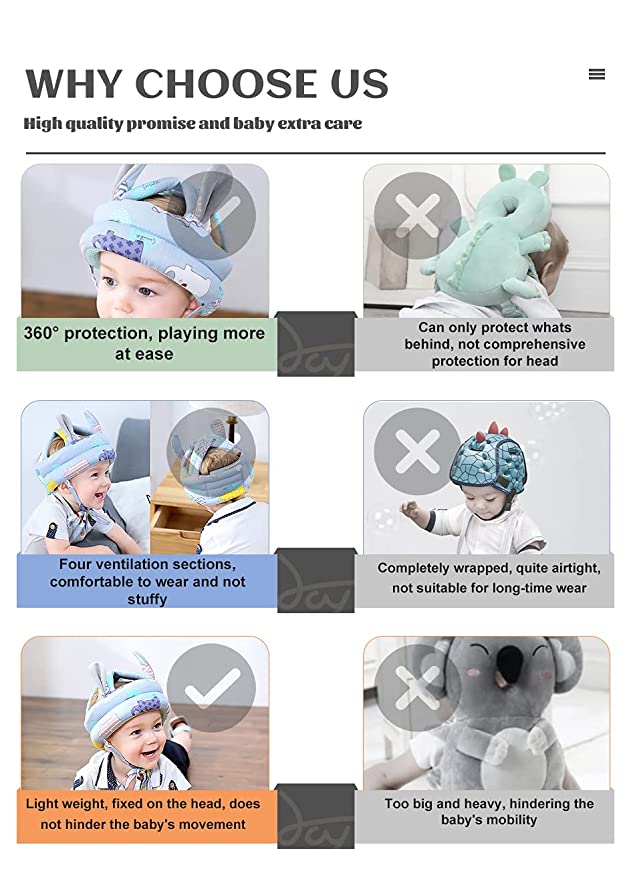 Baby Safety Helmet Head Protection Headgear (Random Designs)