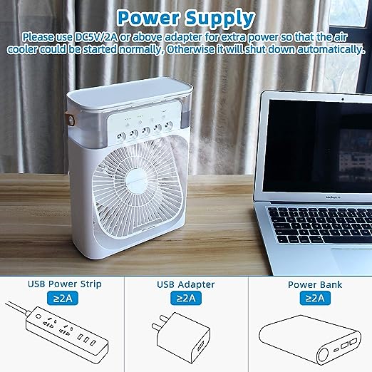 Portable 3 In 1 Fan Air Conditioner Household Small Air Cooler